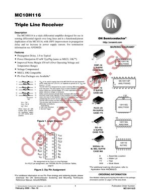 MC10H116DR2G datasheet  